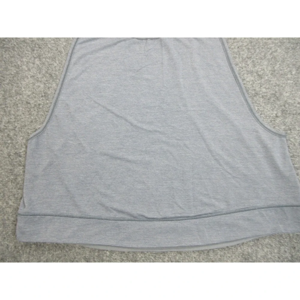 Lululemon Tank Top Womens Medium Gray High Neck Cropped Athletic Gym Relaxed